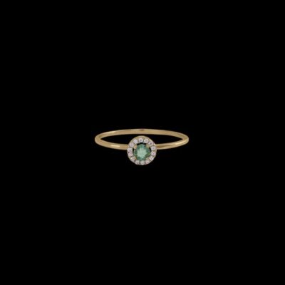 Anillo Petite de oro, diamantes y esmeralda Brise