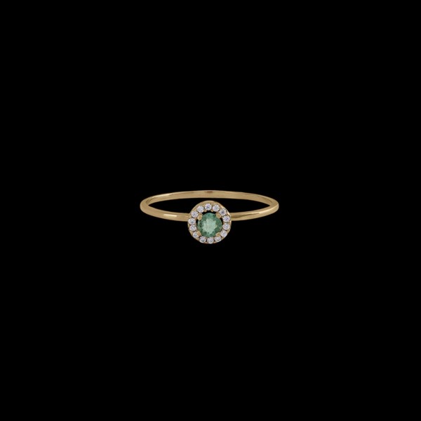 Anillo Petite de oro, diamantes y esmeralda Brise