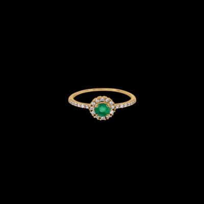 Anillo Petite de oro y esmeralda Tornade