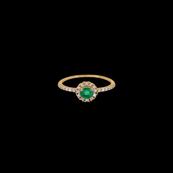 Anillo Petite de oro y esmeralda Tornade