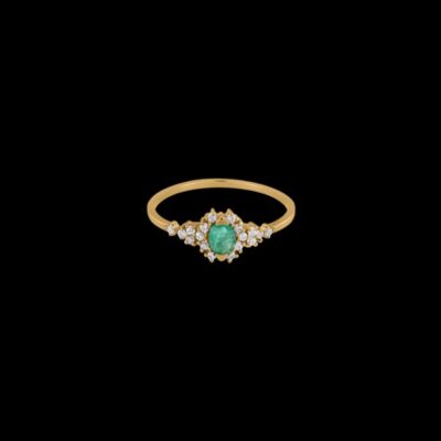 Anillo Petite de oro y esmeralda Tourbillon