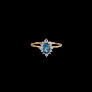 Anillo Petite de oro y topacio London Galerne