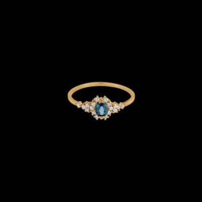 Anillo Petite de oro y topacio London Tourbillon