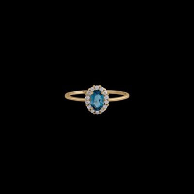 Anillo Petite de oro y topacio London Tramontane