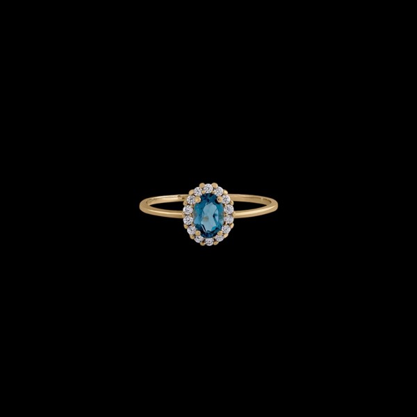 Anillo Petite de oro y topacio London Tramontane