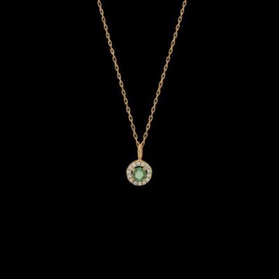 Colgante Petite de oro, diamantes y esmeralda Brise
