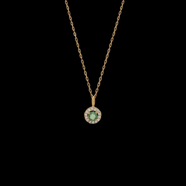 Colgante Petite de oro, diamantes y esmeralda Brise
