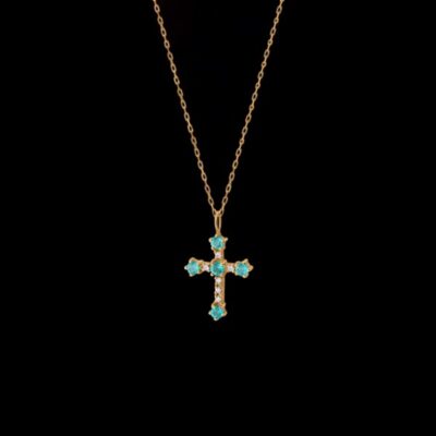 Colgante Petite de oro y topacio Paraiba Bise