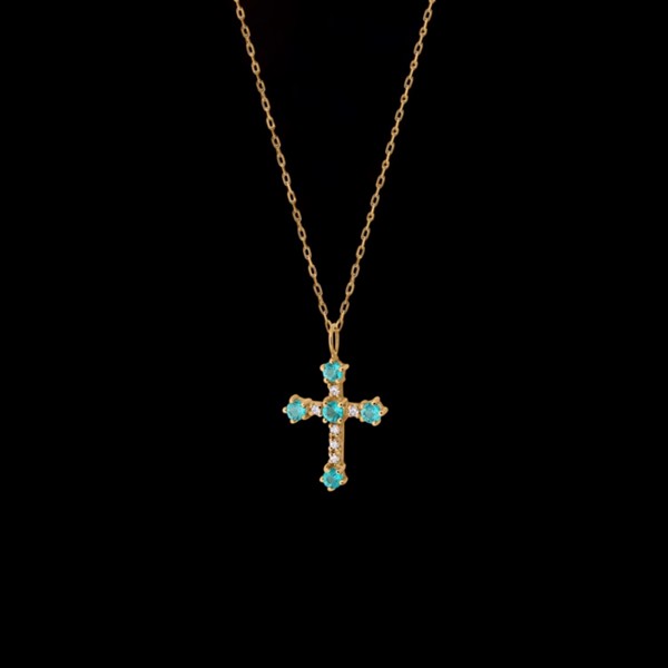Colgante Petite de oro y topacio Paraiba Bise