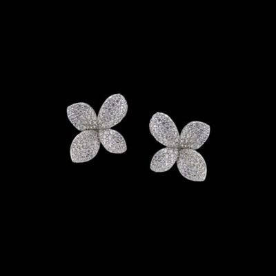 Pendientes Eternity de plata Plumeria