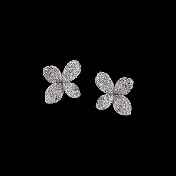 Pendientes Eternity de plata Plumeria