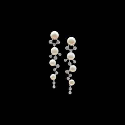 Pendientes Lido de plata y perlas Atomi Midi