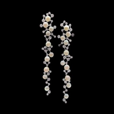 Pendientes Lido de plata y perlas Atomi