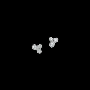 Pendientes Noord de oro blanco Hexa