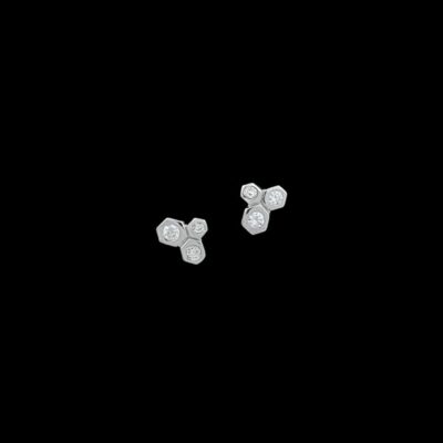 Pendientes Noord de oro blanco Hexa