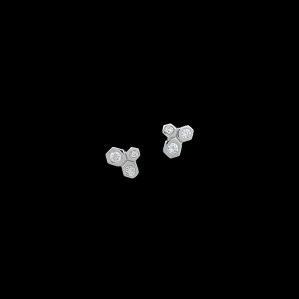 Pendientes Noord de oro blanco Hexa