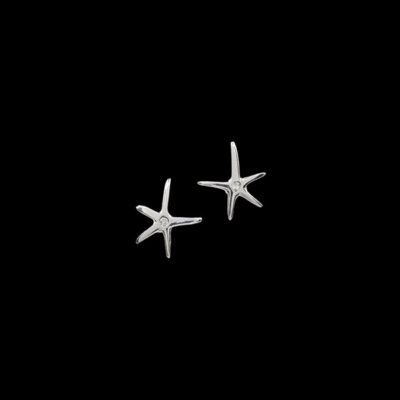 Pendientes Noord de oro blanco Starfish