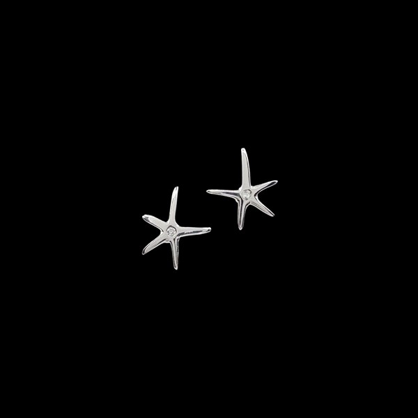 Pendientes Noord de oro blanco Starfish