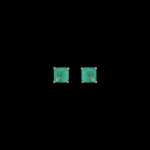 Pendientes Petite de oro y cuarzo verde Mistral
