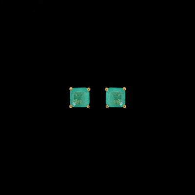 Pendientes Petite de oro y cuarzo verde Mistral