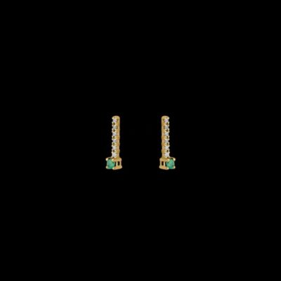 Pendientes Petite de oro y esmeralda Grec