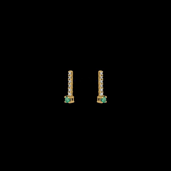 Pendientes Petite de oro y esmeralda Grec