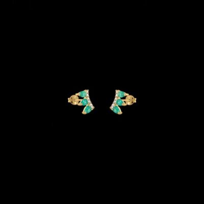 Pendientes Petite de oro y esmeralda Levant