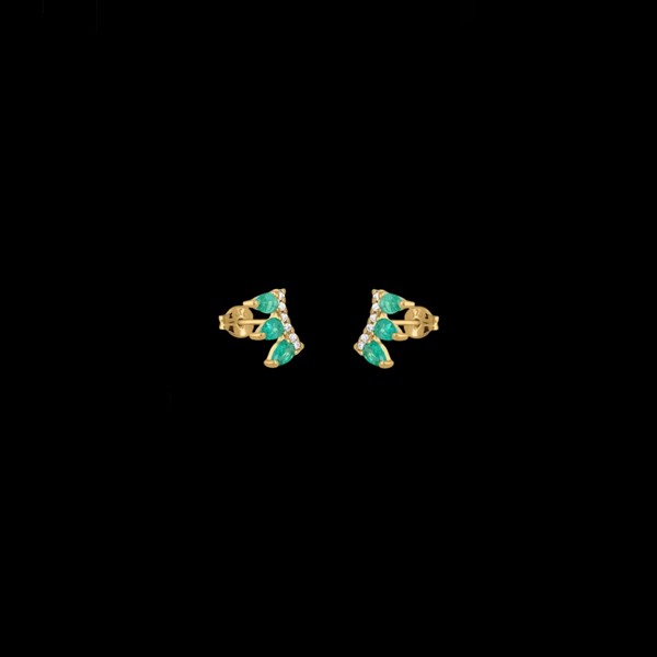 Pendientes Petite de oro y esmeralda Levant