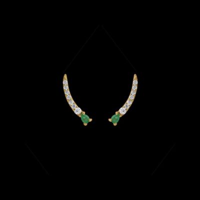 Pendientes Petite de oro y esmeralda Typhon