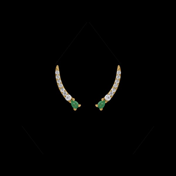 Pendientes Petite de oro y esmeralda Typhon