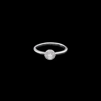Anillo Elixir de oro blanco y diamantes Alba 0.18