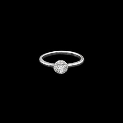 Anillo Elixir de oro blanco y diamantes Alba 0.23