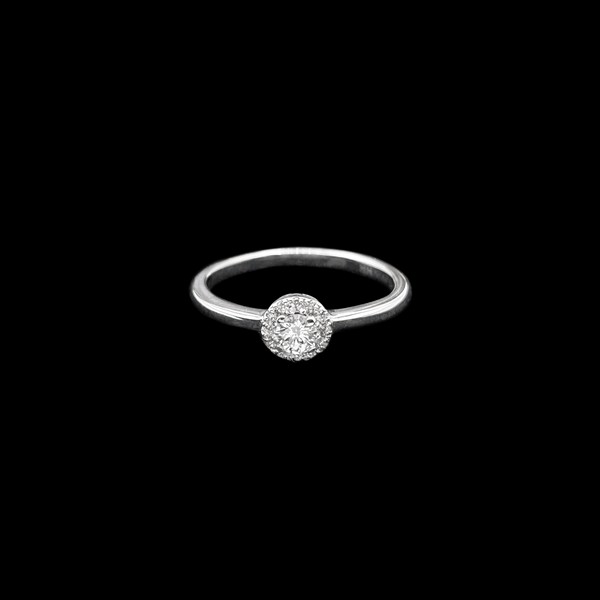 Anillo Elixir de oro blanco y diamantes Alba 0.23