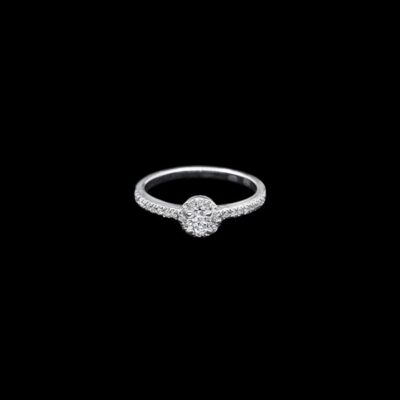 Anillo Elixir de oro blanco y diamantes Aura 0.25
