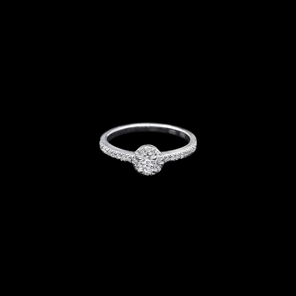 Anillo Elixir de oro blanco y diamantes Aura 0.25