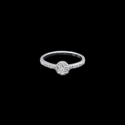 Anillo Elixir de oro blanco y diamantes Aura 0.30
