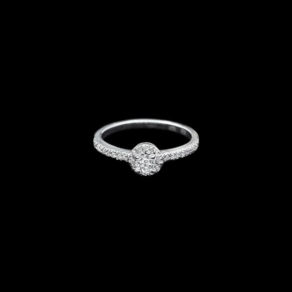 Anillo Elixir de oro blanco y diamantes Aura 0.30