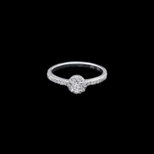 Anillo Elixir de oro blanco y diamantes Aura 0.48