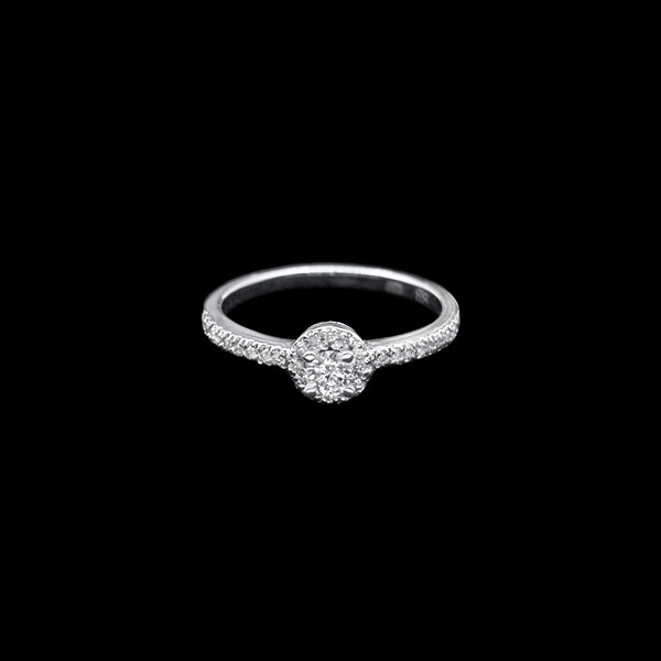Anillo Elixir de oro blanco y diamantes Aura 0.48