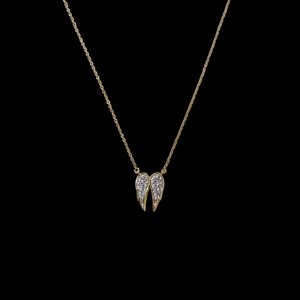 Colgante Delos de plata dorada y circonitas Alas