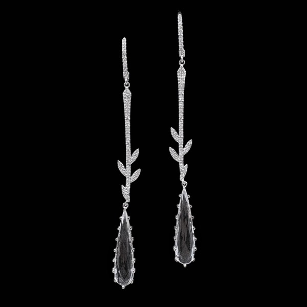 Pendientes Elixir de oro blanco, topacios y diamantes Esencia