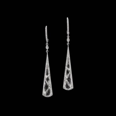 Pendientes Elixir de oro blanco, topacios y diamantes Suspiro