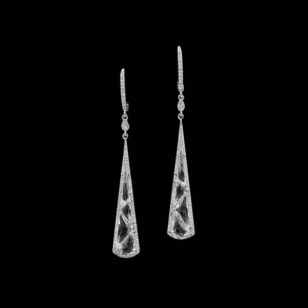 Pendientes Elixir de oro blanco, topacios y diamantes Suspiro