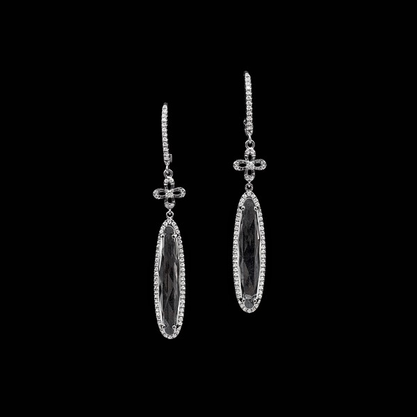 Pendientes Elixir de oro negro, topacios y diamantes Alquimia