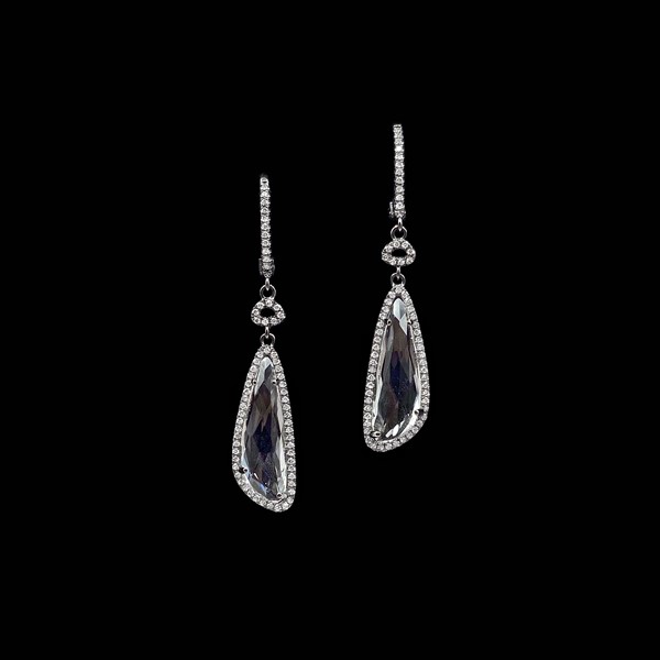 Pendientes Elixir de oro negro, topacios y diamantes Hechizo