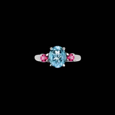 Anillo Gina de plata y topacio London y rosa Porto