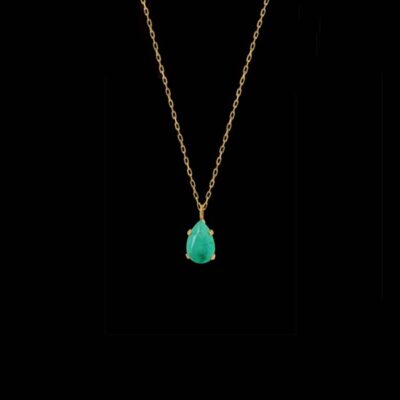 Colgante Petite de oro y cuarzo verde Labech