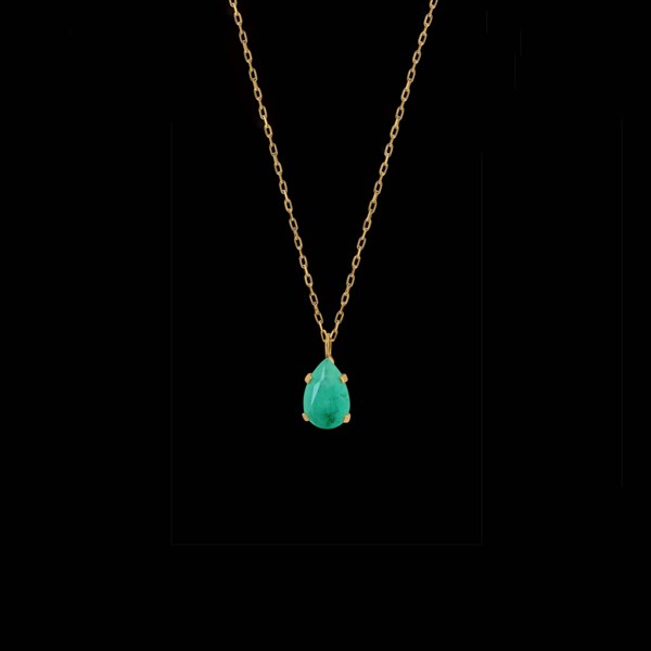 Colgante Petite de oro y cuarzo verde Labech