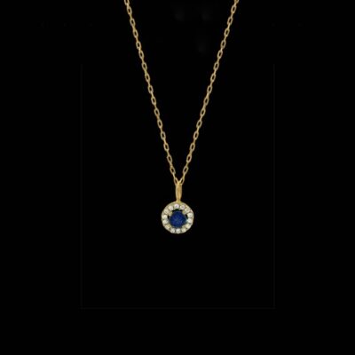 Colgante Petite de oro, diamantes y zafiro Brise