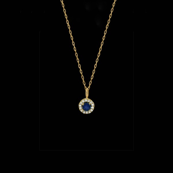 Colgante Petite de oro, diamantes y zafiro Brise